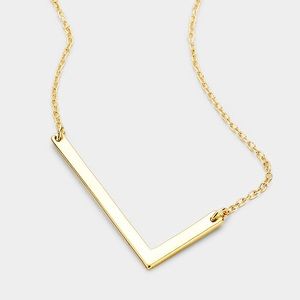 Large Initial necklaces monogram gold L